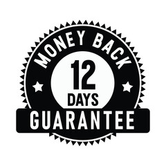 Fototapeta premium 12 Days Money Back Guarantee | Money Back | Icon | Vector