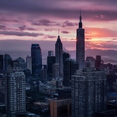 Sunset Over the Cityscape