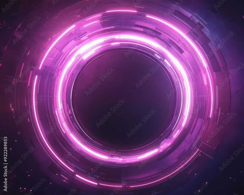 Poster futuristic layered abstract visuals with neon highlights a modern interpretation of technology and i