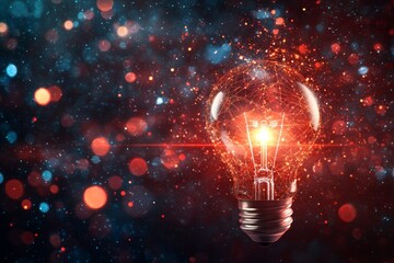 Light bulb representing a business idea with dynamic energy