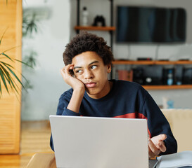 father child home family homework son teenage parent education arguing bored tired refusing annoyed...