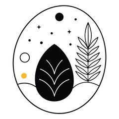 Organic illustration with tree or plant 