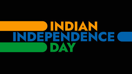 Happy Independence Day India colorful text typography on white or black background banner illustration great for wishing and celebrating Happy Independence Day India in August