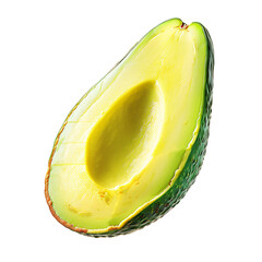Avocado Slice with Smooth Surface and Vibrant Green Hue