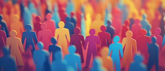 Colorful Paper Cutout People Representing Diversity and Inclusion, Colorful Paper Cutout People Representing Diversity and Inclusio