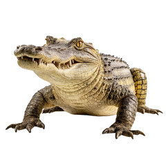 Naklejka premium Isolated Morelet's Crocodile with Detailed Scales and Features.