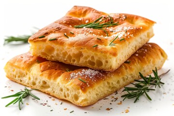 Italian focaccia bread with rosemary and sea salt