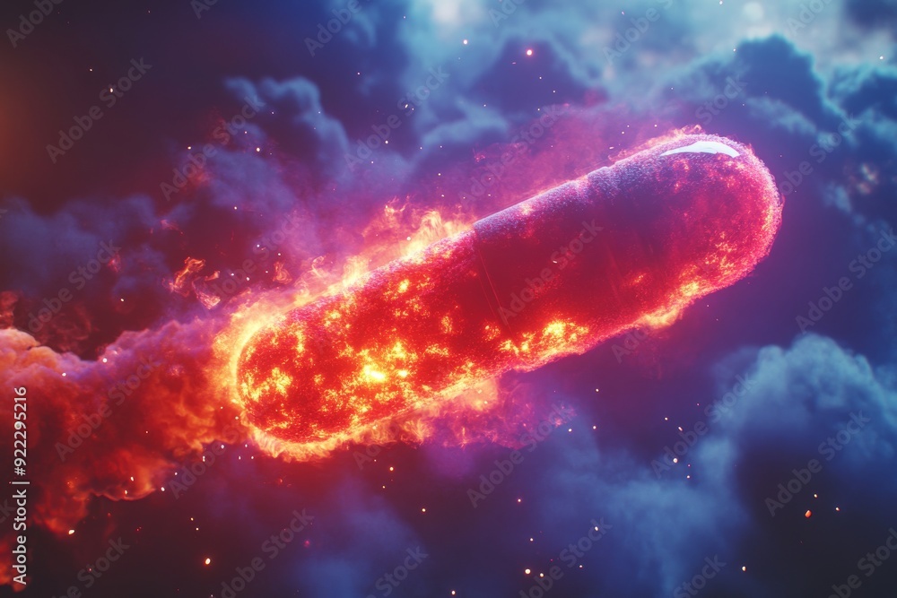 Poster explosive image of a glowing capsule breaking apart in a fiery burst representing the powerful impac