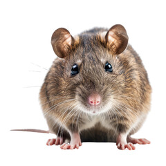 Isolated Norway Rat with Detailed Fur and Expressive Features.