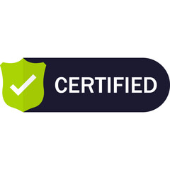Green Сertified Stamp, Label, Sticker. Vector Icon