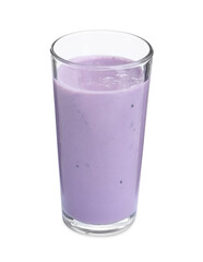 Tasty yogurt in glass isolated on white