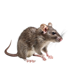 Isolated Pack Rat Sitting in a Curious Position with Detail.
