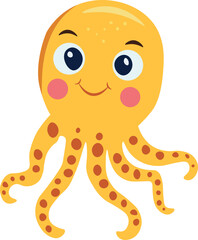 Octopus. Cute octopus illustration. Vector illustration