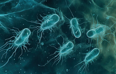 Pseudomonas aeruginosa bacteria. Antibiotic-resistant bacterium. Illustration