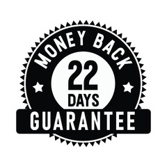 22 Days Money Back Guarantee | Money Back | Icon | Vector
