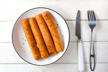 sausages on a plate