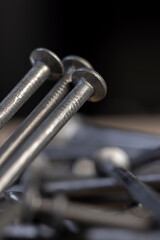 Fototapeta premium nails made of steel for working with wooden objects