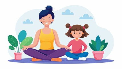 This image reflects the growing trend of family yoga. A mother and daughter practicing together highlight the fun and effective way yoga promotes physical activity, mindfulness, and strengthens