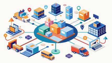 Fototapeta premium By leveraging the power of communication networks, distribution centers are transforming from static storage facilities into dynamic centers of commerce, driving efficiency and growth across the entir