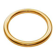 Golden Thin Frame Isolated Without Background for Design Use.