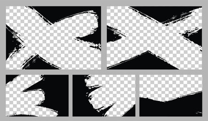 Grunge banners. Banner with transparent textured.  © Rizal
