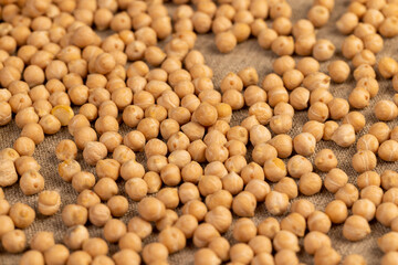 uncooked healthy grains of chickpeas porridge