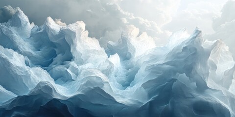 Obraz premium Abstract Mountain Range with Cloudy Sky