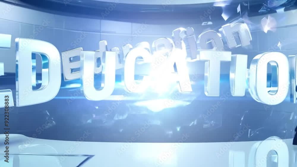Poster modern educational technology display in a futuristic environment generative ai