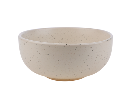 Ceramic Stoneware White Speckled bowl on transparent png