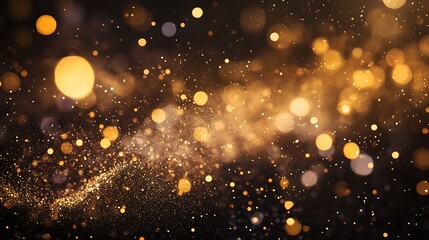 Fototapeta premium Abstract gold shiny Sparkling Lights Festive background with texture for celebration, banner, party
