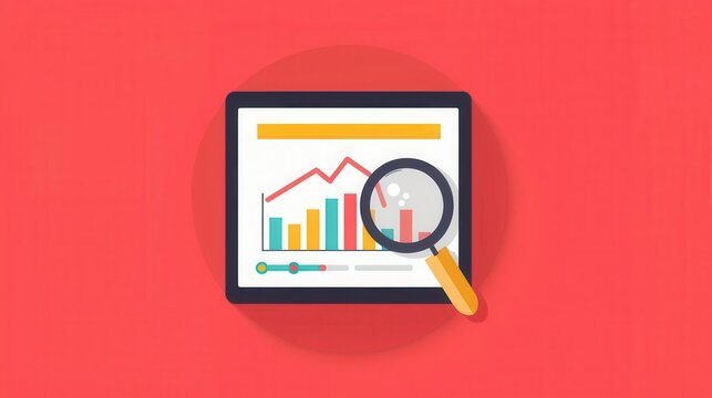 SEO performance, keyword ranking analysis, flat design illustration