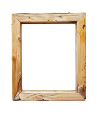 Simple Blank Wooden Frame Isolated without Background for Displays.