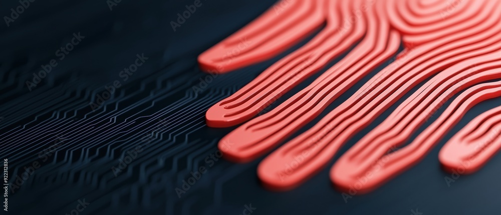 Aufkleber secure tomorrow: white paper on biometric authentication futurism with copy space,