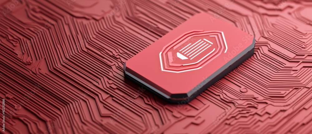 Poster cutting-edge identity verification advancements tech conference keynote with selective focus and cop