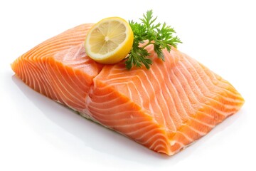 Salmon, fresh salmon fillet isolated on white background.