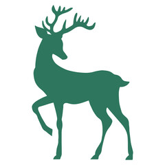 Green Deer Silhouette
