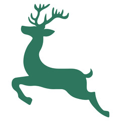 Green Deer Silhouette
