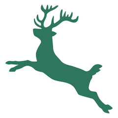 Green Deer Silhouette
