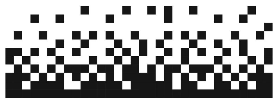 Pixel dissolved disperse mosaic background. Y2k pixel disintegration. Explosion fade. Disappear transform rectangle texture