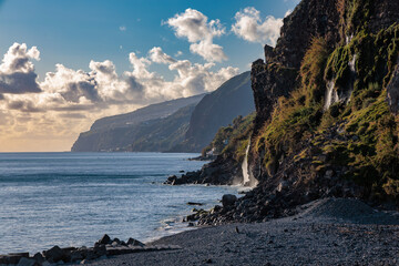 Early evening landscape and ocean mood in Ponta do Sol, Madeira Island