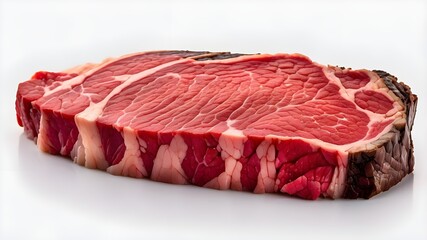 Japanese wagyu beef steak sliced and set out against a clear backdrop