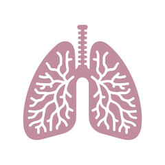 Naklejka premium human lung icon flat style