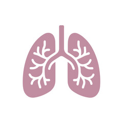 human lung icon flat style
