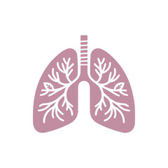 human lung icon flat style