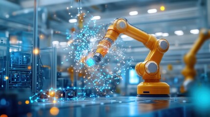 Robotic arms operating in a modern cement plant, highlighting the use of automation in production