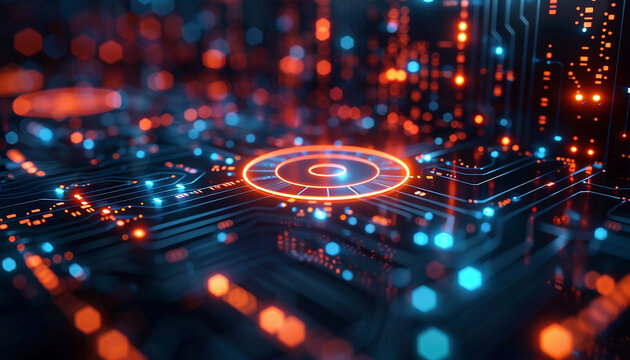 Digital padlock, cyber security, advanced security systems generated.AI