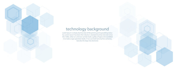 Geometric abstract background with blue hexagons. Structure molecule and communication. Science, technology and medical concept. Vector illustration