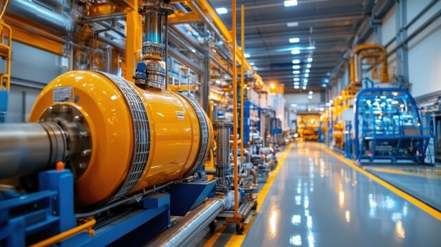 Cement production facility with advanced logistics systems, including automated guided vehicles (AGVs)