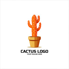Cactus logo design vector illustration