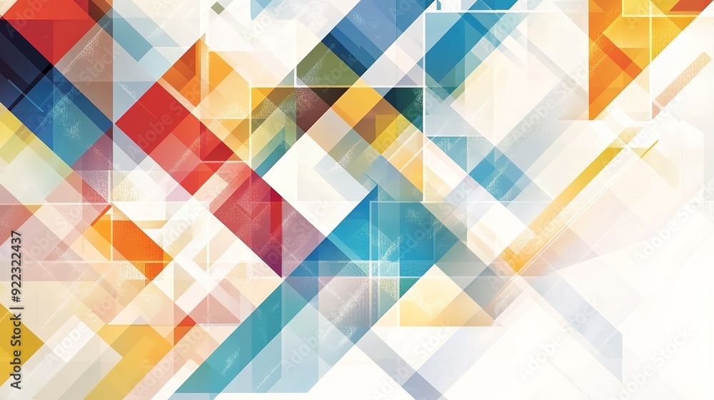 Wall mural colorful abstract geometric pattern with overlapping shapes in vibrant hues